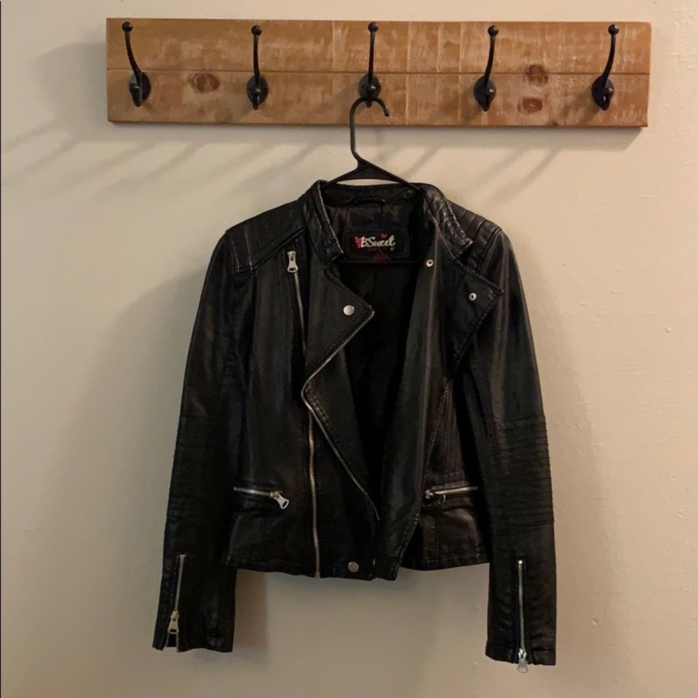 B sweet clothing co faux leather jacket